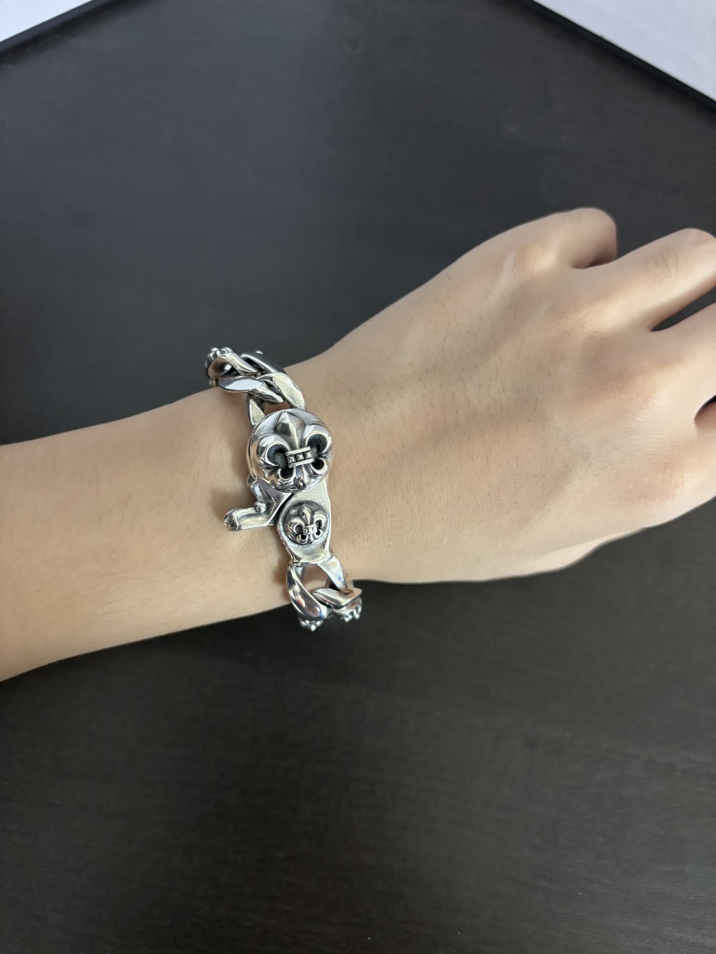 Chrome Hearts Silver-Tone Floral Link Bracelet